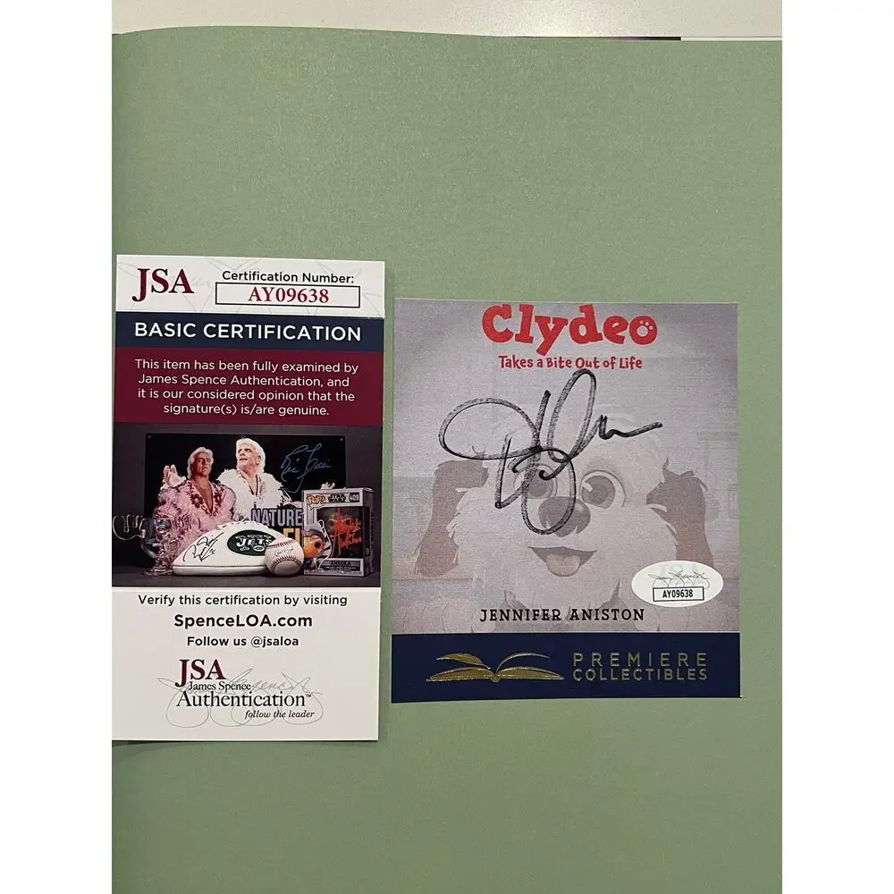 Jennifer Aniston SIGNED BOOK Clydeo Takes a Bite Out of Life Autographed COA #3